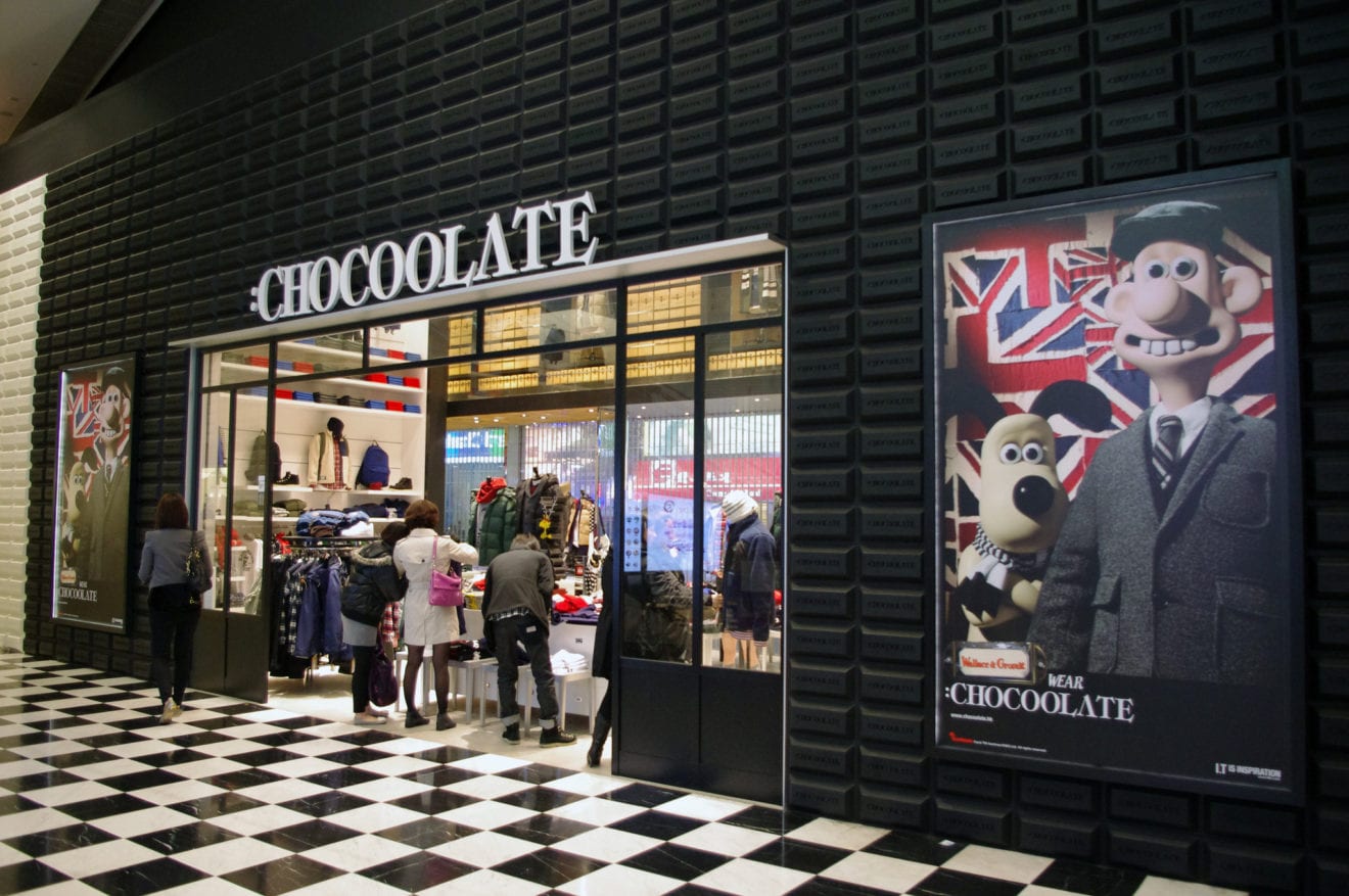 Hong Kong mall coated in chocolate