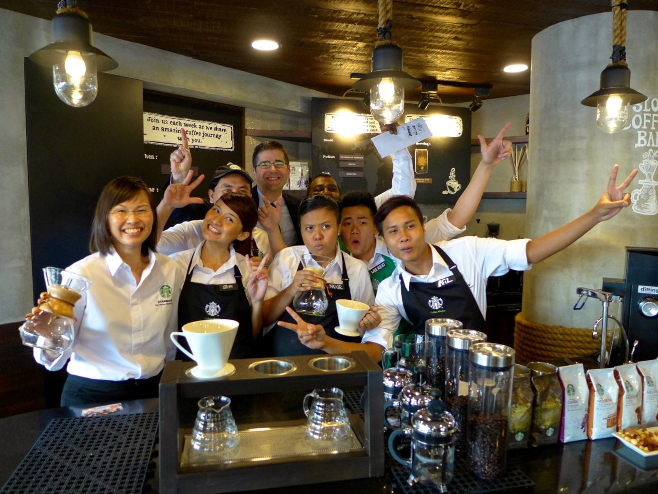 Starbucks baristas in China and Japan