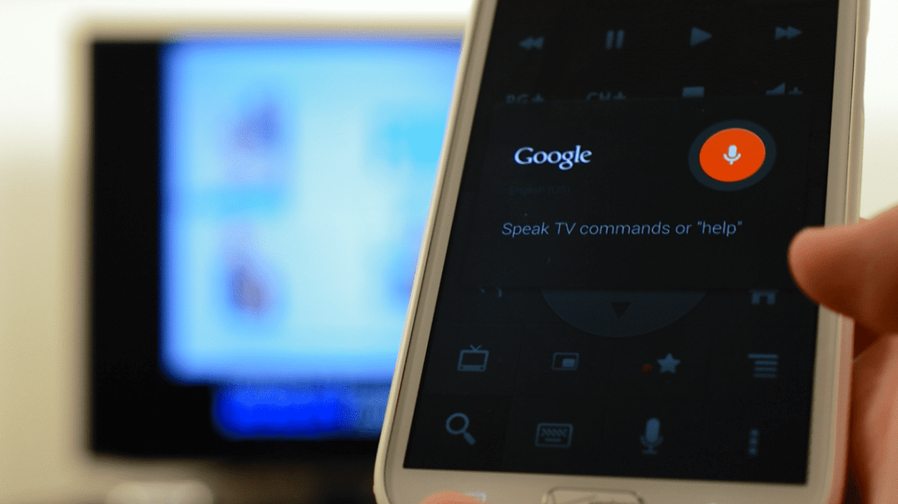 google tv remote voice search