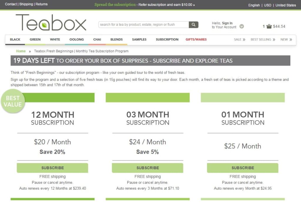 teabox subscription