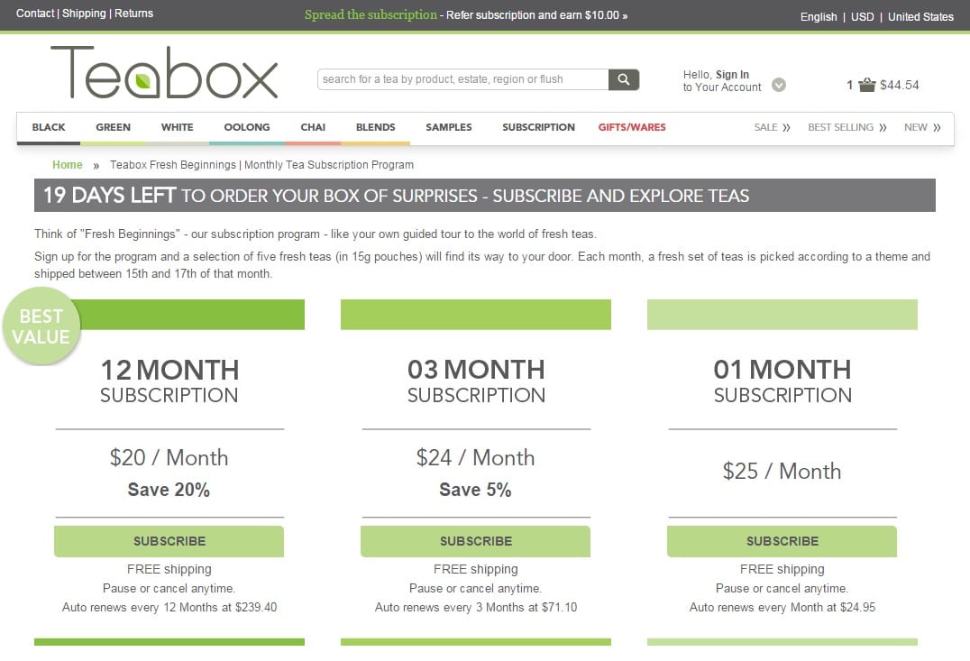 Teabox has the World’s first tea subscription service