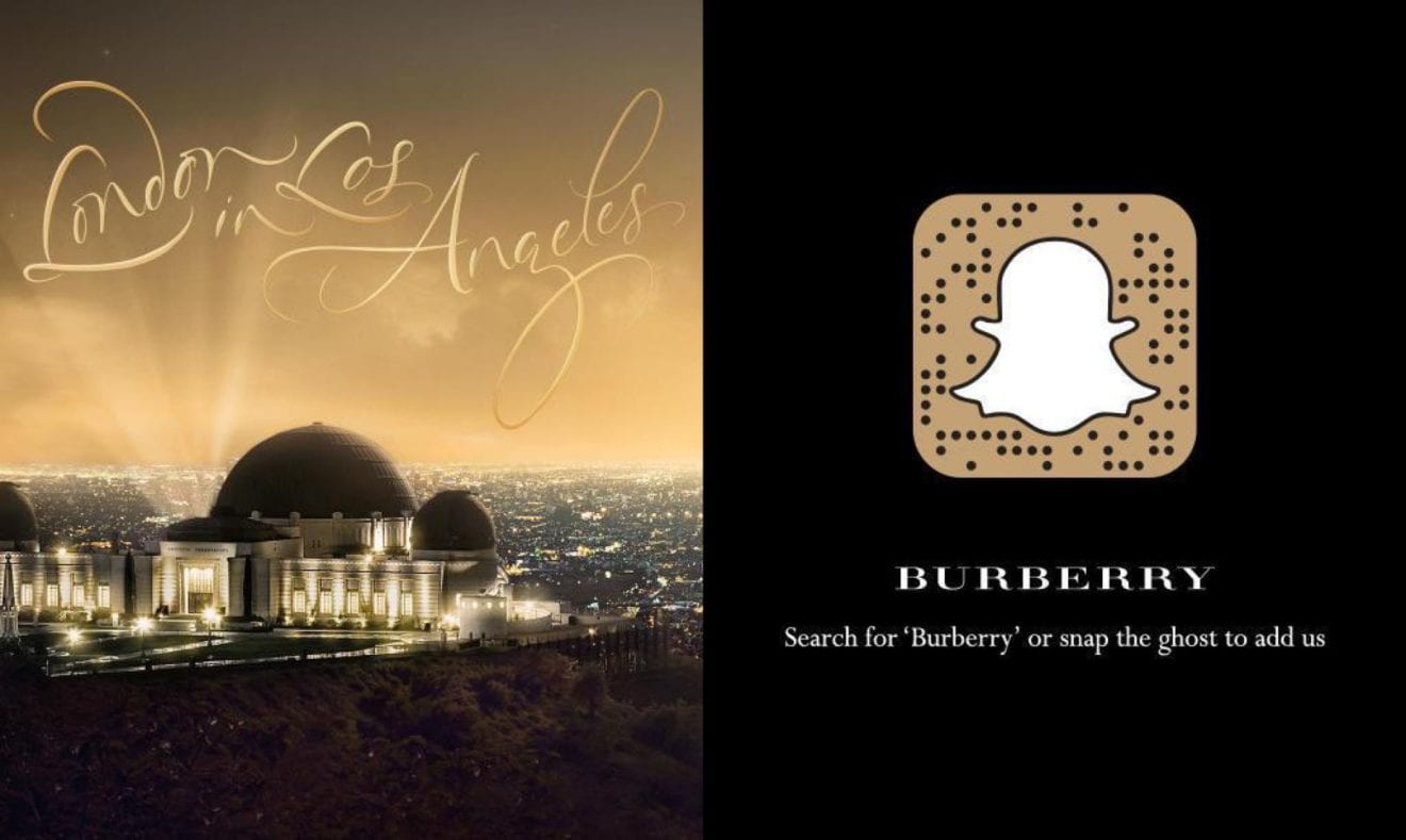 New Burberry collection premieres on Snapchat