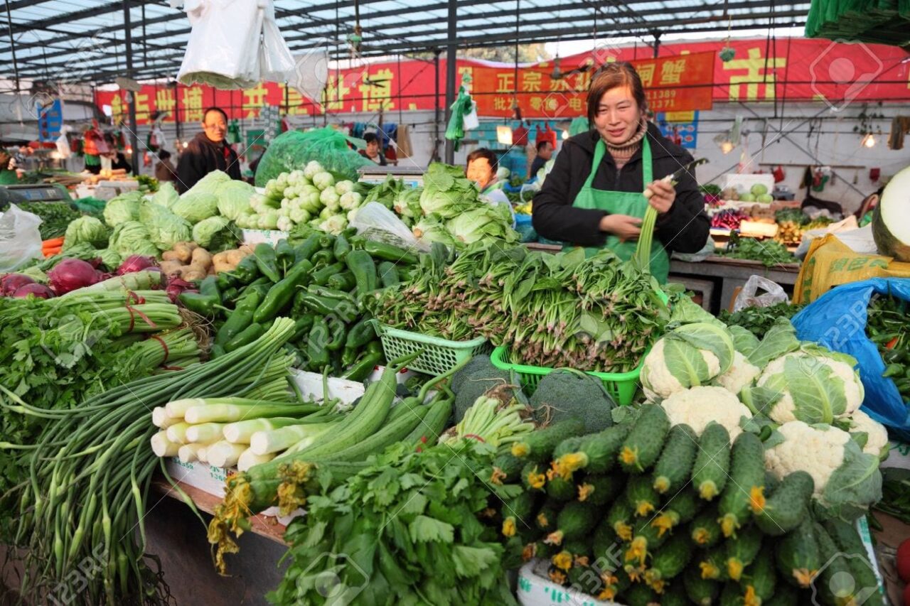 8626212 Vegetables market in Shanghai China Photo taken at 18th of November 2010 Stock Photo
