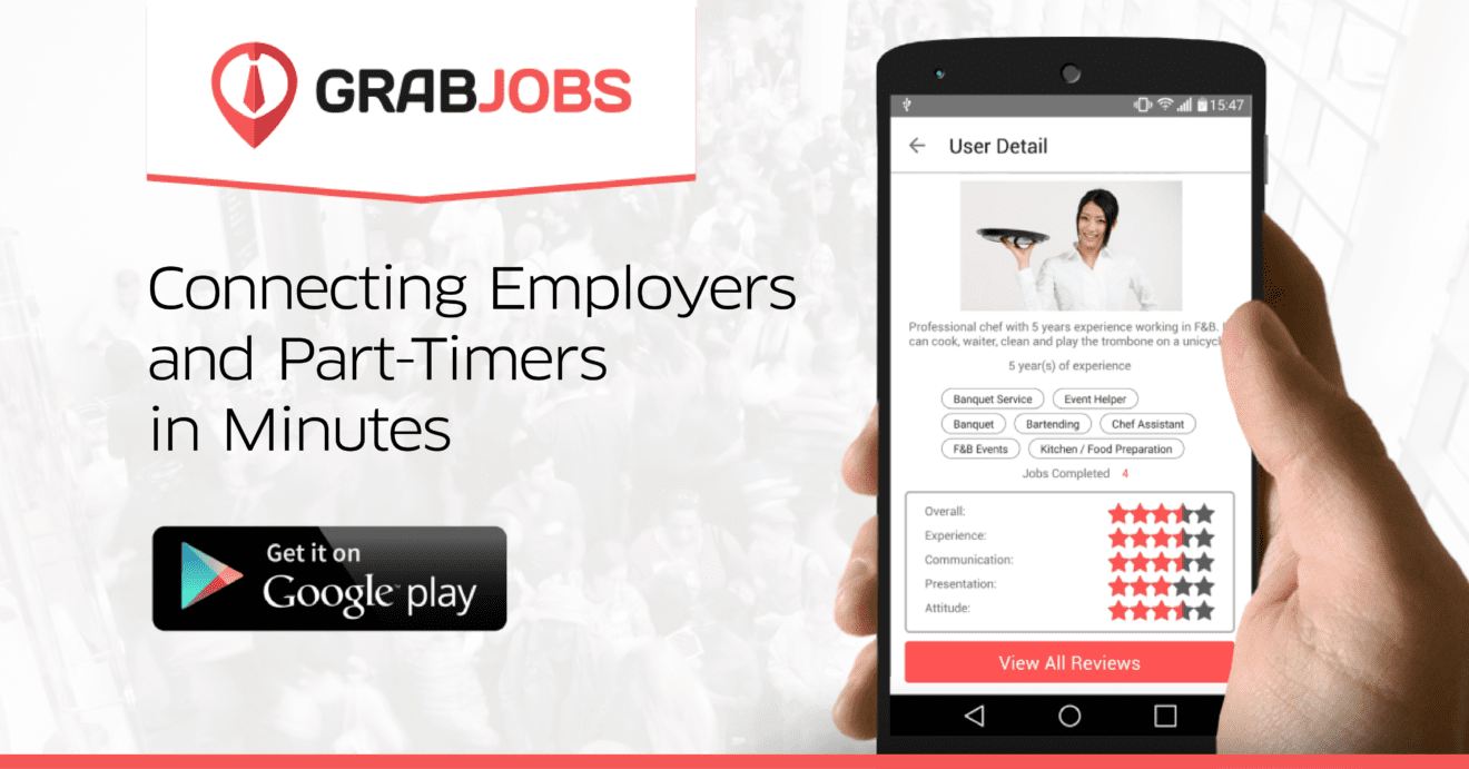 GrabJobs Launches Singapore’s First Job Review App for Part-Timers