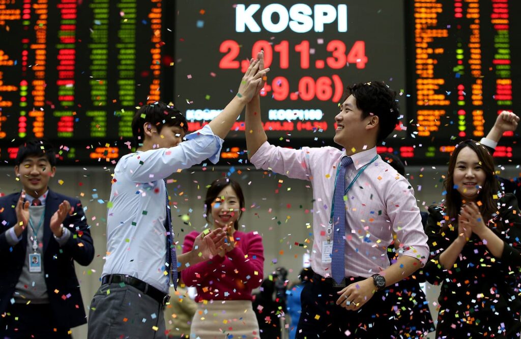 South Koreas shares are on the rise buoyed by increasing foreign purchases