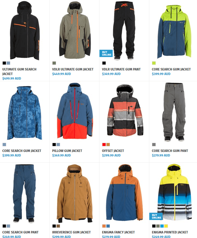 Rip Curl Mountainwear range