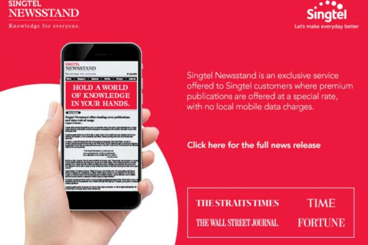 Singtel launches mobile newsstand service