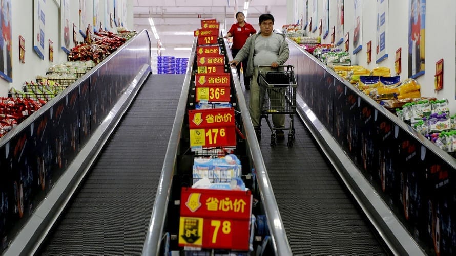 Asian stocks mostly up despite weak economic news from China