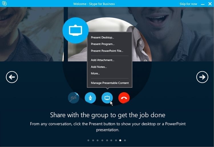 skype for business group sharing