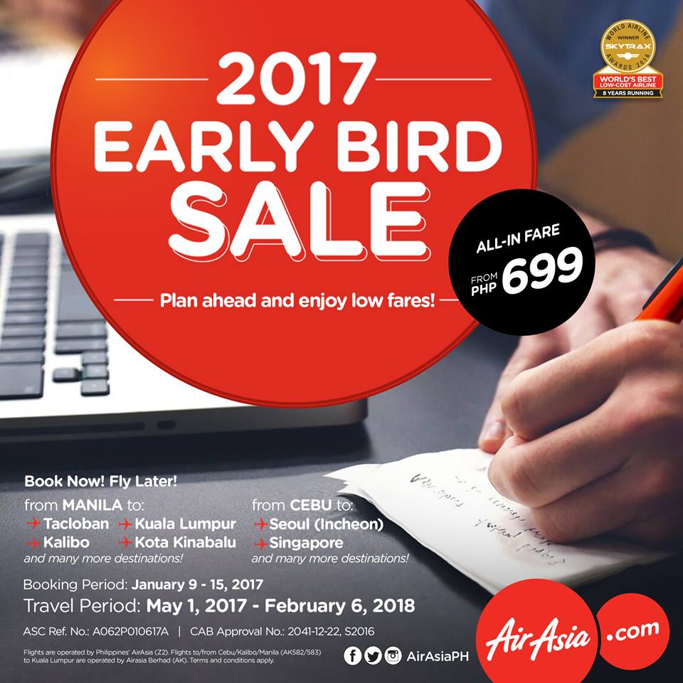 AirAsia 2017 Early Bird Sale 1