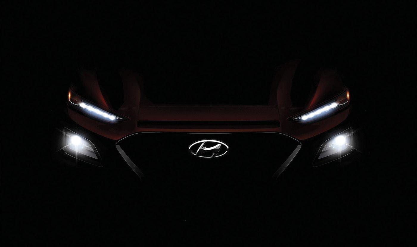 Hyundai shows twin headlights on Kona