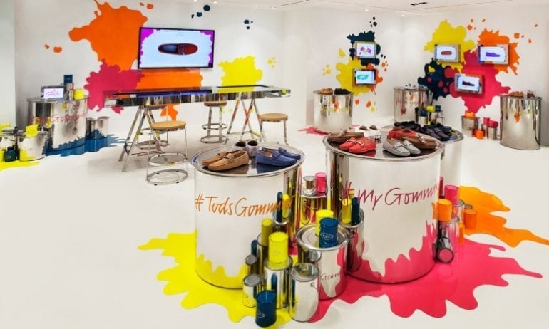 Tods personalised shoes popup