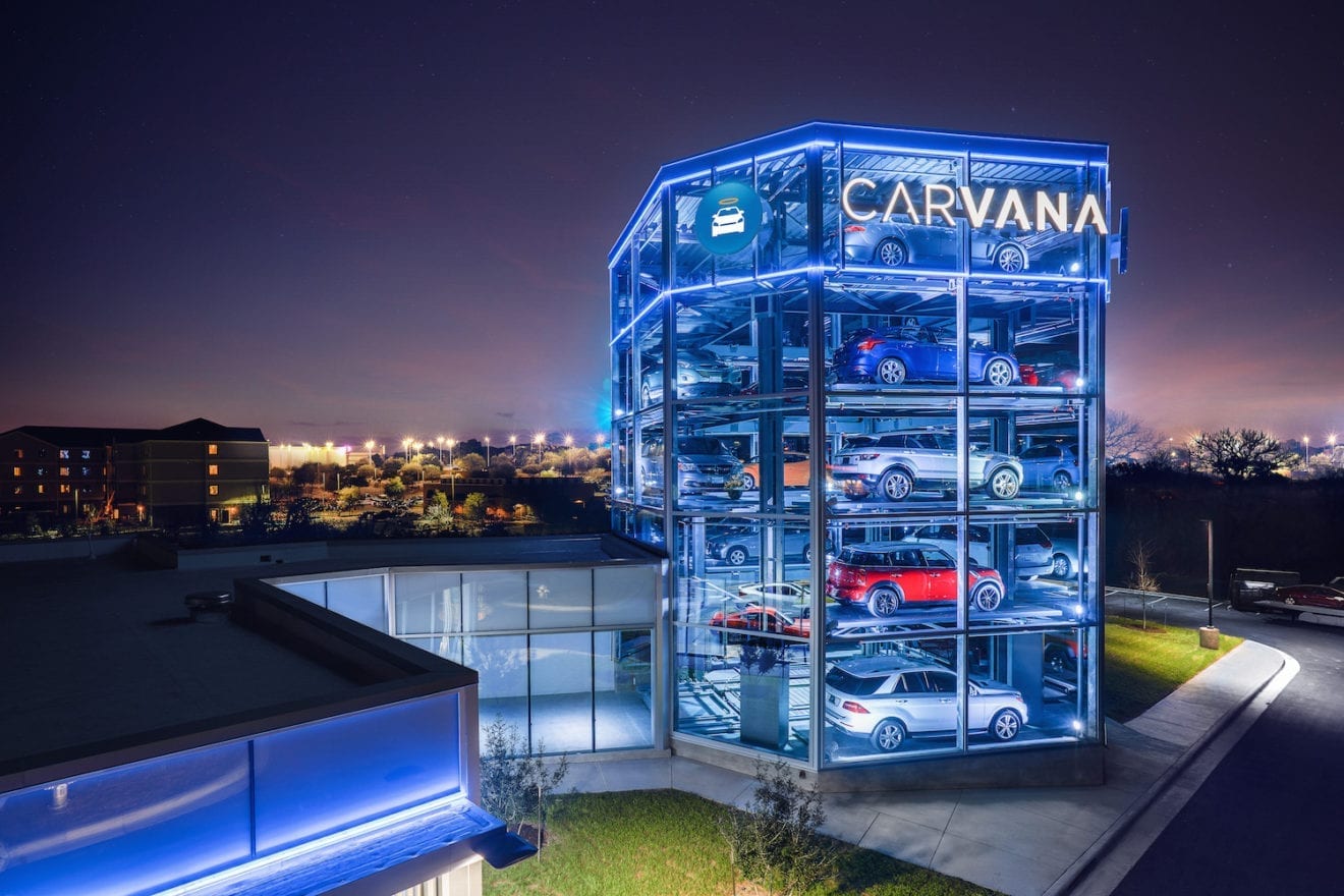 Car vending machines dispense vehicles bought online