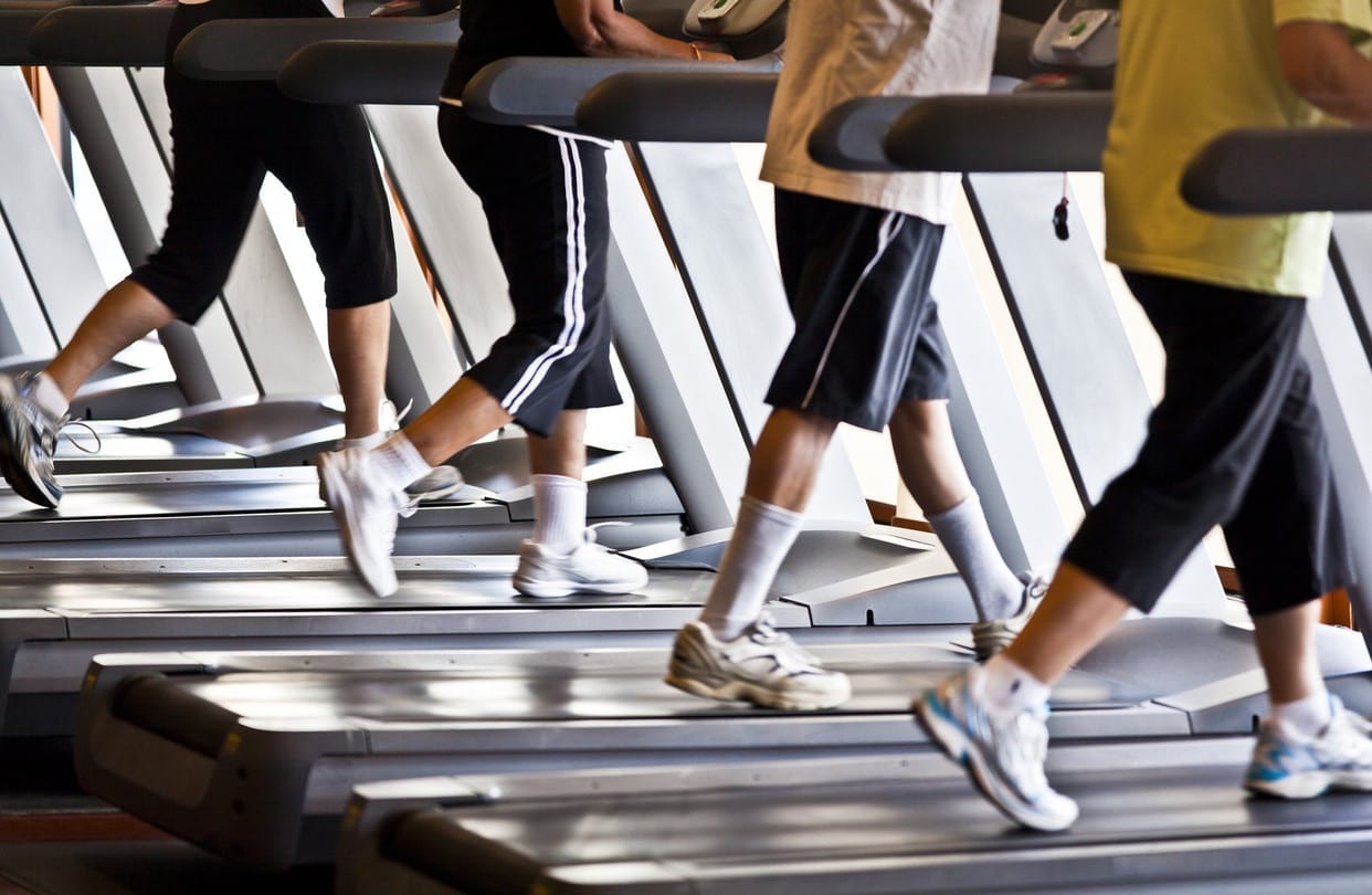 people on treadmill