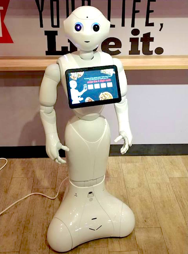 Pepper robot at Pizza Hut