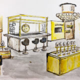 LOCCITANE Pop Up Cafe Artist impression drawing