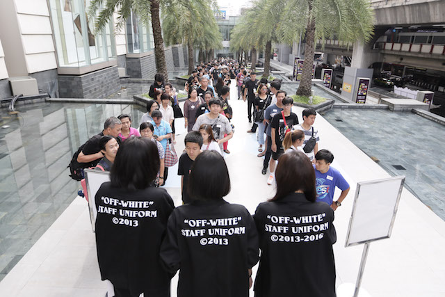 Off White fans lined up for shopping on the first day