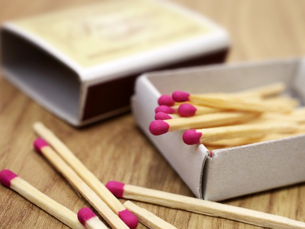 matches in box on table 191