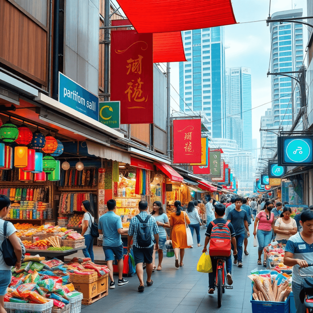 A lively street market with colorful stalls and di 32af1cdb 52fd 43c3 81fc abb102102920