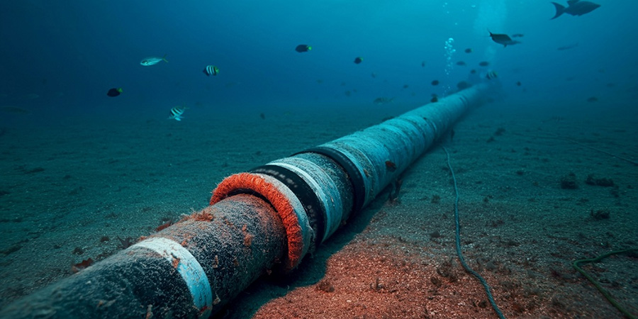 Photo,With,A,Sub sea,Cable,On,The,Seabed,With,Sea