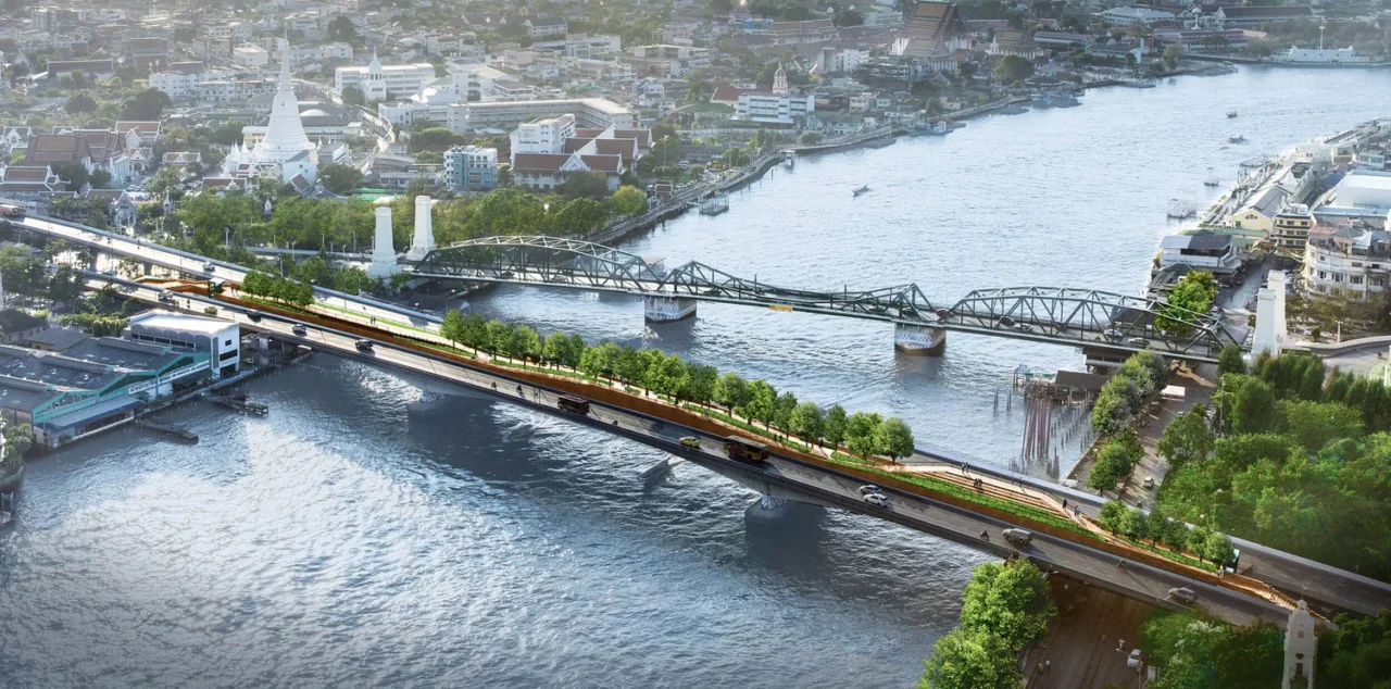 Revamping Bangkok: A Sneak Peek at Pedestrian-Centric Vision for New Cycling Bridge Over Chao Phraya River